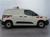a white van with a red stripe on the side of it