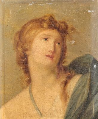 portrait d'une jeune femme portant un châle vert