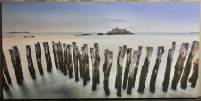 une image représentant une photo d'une clôture en bois dans l'eau