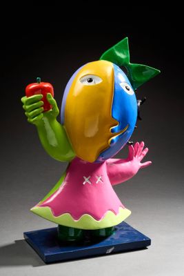 GARCIA RIPOLLES Juan, né en 1932, Fillette à la pomme, sculp…