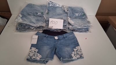 Lot de 25 shorts femme en jean, coloris bleu, différentes ta…
