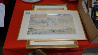 A Depré "Les bouchots à la pointe de l'Aiguillon" aquarelle …