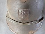 a close up of a helmet on a table