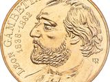 an image of a close up of a coin with a man ' s face on it