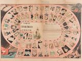 a picture of a game board with a lot of cards on it