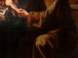 an image of a painting of a man holding a child