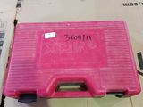 a pink box with a bike on it sitting on a table