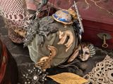 a vase and other decorative items on a table