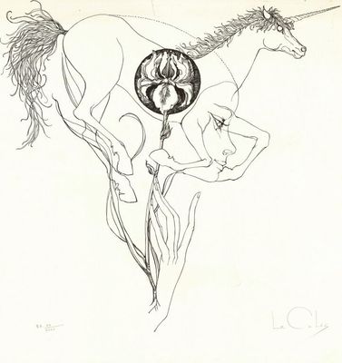 Pierre LE COLAS (1930-2020) - Dame à la licorne, Lithographi…