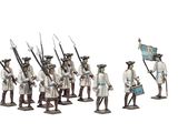 Les petits soldats portent des uniformes blancs et tiennent des fusils à la main