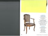 a picture of a chair in a magazine with a yellow background