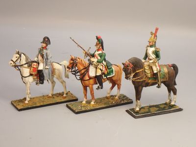 Figurines d'artistes - Empire- 54 mm, Napoléon à cheval et 2…