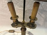 a lamp that is on top of a table