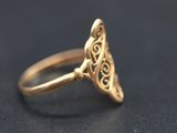 a gold ring with an ornate design on it
