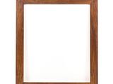 a wooden picture frame on a white background