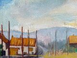 a painting of a painting of a train station