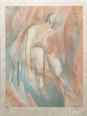 l'image d'un tableau représentant une femme nue assise sur une chaise