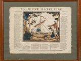 une photo encadrée représentant un tableau d'un homme sur un bateau
