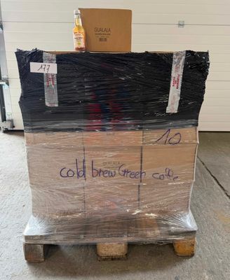 a pallet with a bunch of boxes on top of it