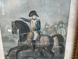 painting of a man riding on a horse with other men in uniform
