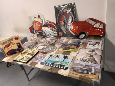 a table that has a lot of items on it