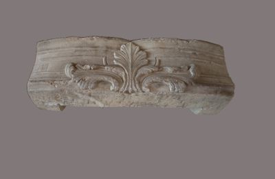 a close up of a decorative object on a gray background