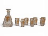 an image of a glass decanter set with six glasses and a decanter