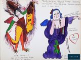 tableau représentant une femme et un homme debout l'un à côté de l'autre
