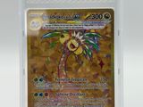 a close up of a pokemon card in a plastic holder