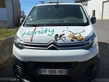 une camionnette blanche sur laquelle a été peinte une abeille
