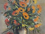 peinture d'une peinture d'un vase de fleurs sur une table