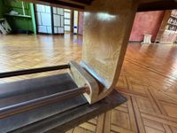 TABLE DE SALLE A MANGER en placage de bois de loupe, le plat… (photo 5)