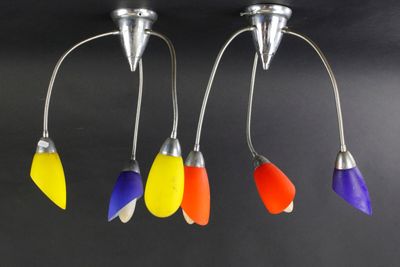 Paire de plafonniers à branches "tubogaz". - Photo 1