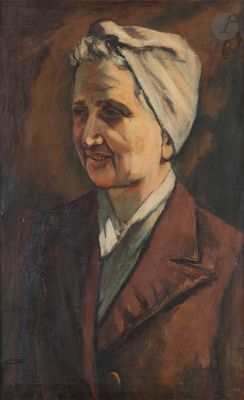 an old painting of a woman with a turban on her head