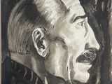 dessin représentant un homme avec une moustache et une barbichette