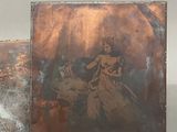 painting of a woman on a horse and a man on a horse