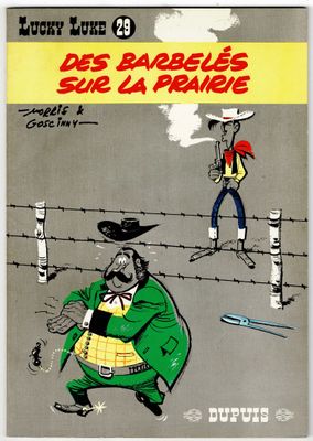 illustration d'un dessin humoristique représentant un homme vêtu d'un manteau vert et un autre portant un chapeau rouge, un pistolet à la main