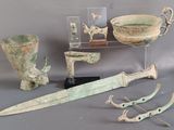 many different items that are on display on a table