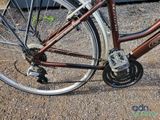 a bike that is parked on the side of the road