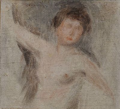une image représentant un tableau d'une femme nue tenant un miroir