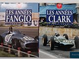 two book covers of two racing cars on a race track