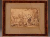 an image of a drawing of a man and a woman in a landscape