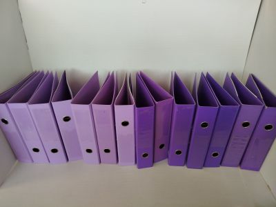 Lot de 13 - Classeurs à levier - Violet et Lilas - Dos avec …