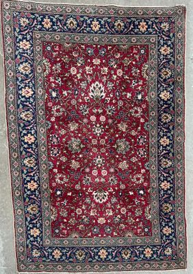 Tapis Tebriz (chaine et trame en coton, velours en laine), N…