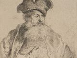 portrait of an old man with a hat and a beard