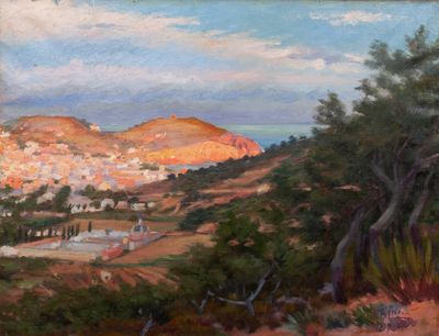 F. de A. LLEYXA (XIX-XXe), « Sant Feliu de Guixols », 1919, Huile sur  - Photo 1