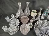 a lot of glass items that are on a table