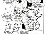 a black and white cartoon of a group of people in a room
