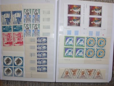 a book with stamps on it sitting on a table