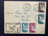 une vieille carte postale sur laquelle figure l'image d'un avion